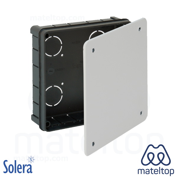 Caja de conexión de empotrar. De 150 x 150 mm. Tapa con tornillos.