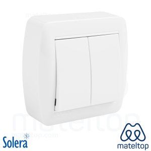 Doble conmutador 10AX 250V~. De superficie.