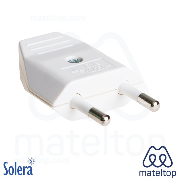 Clavija 2P, 10A 250V~. Color blanco.