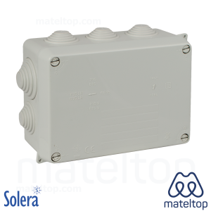 Caja estanca de conexión 153 x 110 x 65 mm con conos. Color gris.