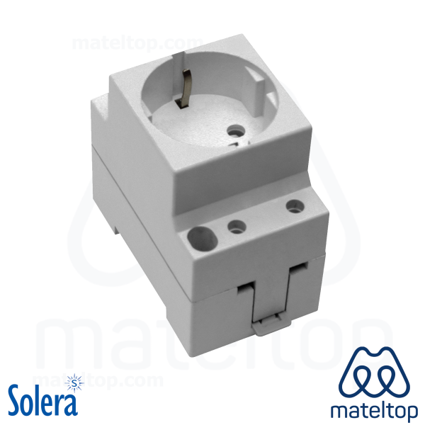 Base para perfil DIN 2P+T, 16A 250V~. Color gris.