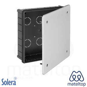 Caja de conexión de empotrar. De 200 x 200 mm. Tapa con tornillos.