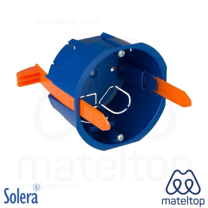 Caja de mecanismos de empotrar en tabique hueco. Para 1 elemento. Sistema de fijación mediante bridas.