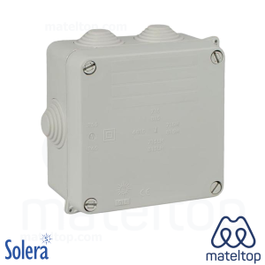 Caja estanca de conexión 100 x 100 x 55 mm con conos. Color gris.