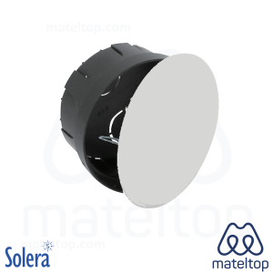 Caja de conexión de empotrar. De Ø 80 mm. Tapa con garra metálica.