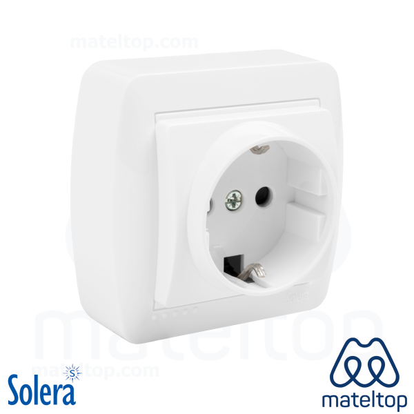 Base fija 2P+T, 16A 250V~. De superficie.