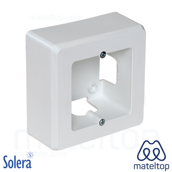 Caja de mecanismos de superficie para 1 elemento, 94 x 96 x 43 mm. Color blanco.