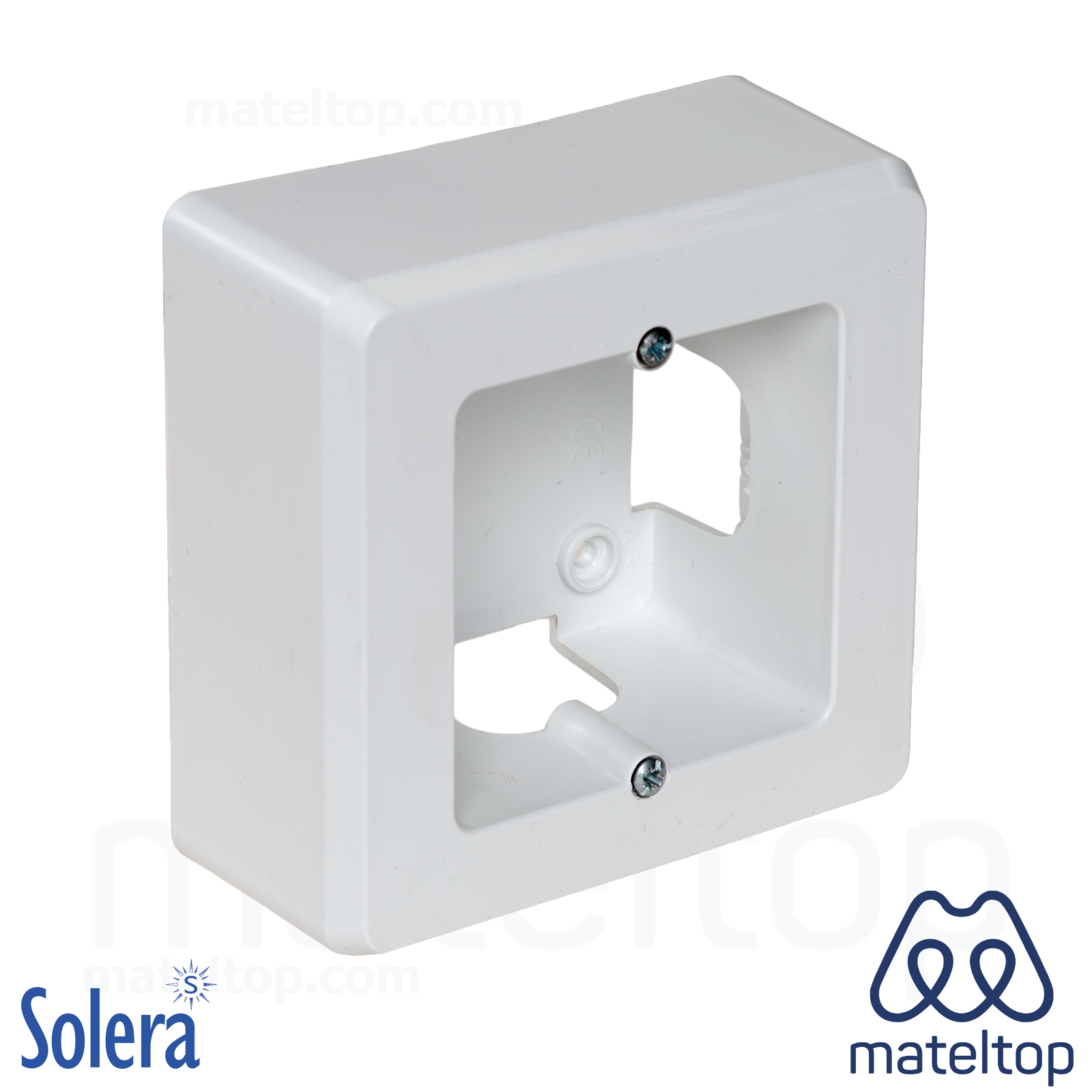 Caja de mecanismos de superficie para 1 elemento, 94 x 96 x 43 mm. Color blanco.
