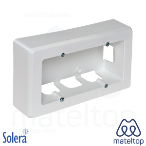 Caja de mecanismos de superficie para 2 elementos, 165 x 96 x 43 mm. Color blanco.