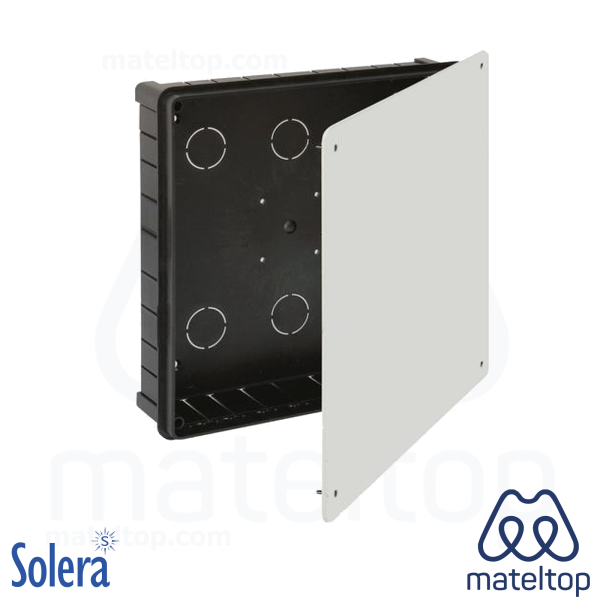 Caja de conexión de empotrar. De 250 x 250 mm. Tapa con tornillos.