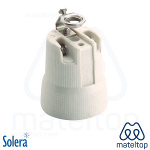 Portalámparas E-27 de porcelana. Conexión con tornillos. 4A 250V.