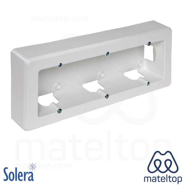 Caja de mecanismos de superficie para 3 elementos, 235x 96 x 43 mm. Color blanco.