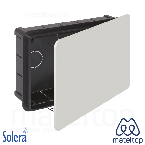 Caja de conexión de empotrar. De 200 x 130 x 60 mm. Tapa con garra metálica.