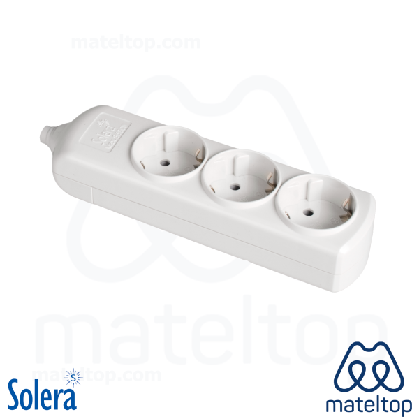 Base múltiple de 3 tomas 2P+T, 16A 250V~.