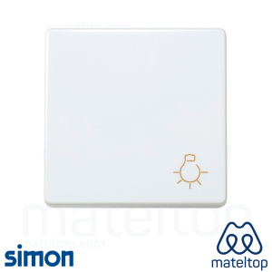Pulsador con grabado luz 10 A 250V~ y sistema de embornamiento rápido blanco Simon 27 Play.