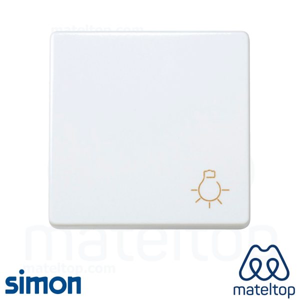 Pulsador con grabado luz 10 A 250V~ y sistema de embornamiento rápido blanco Simon 27 Play.