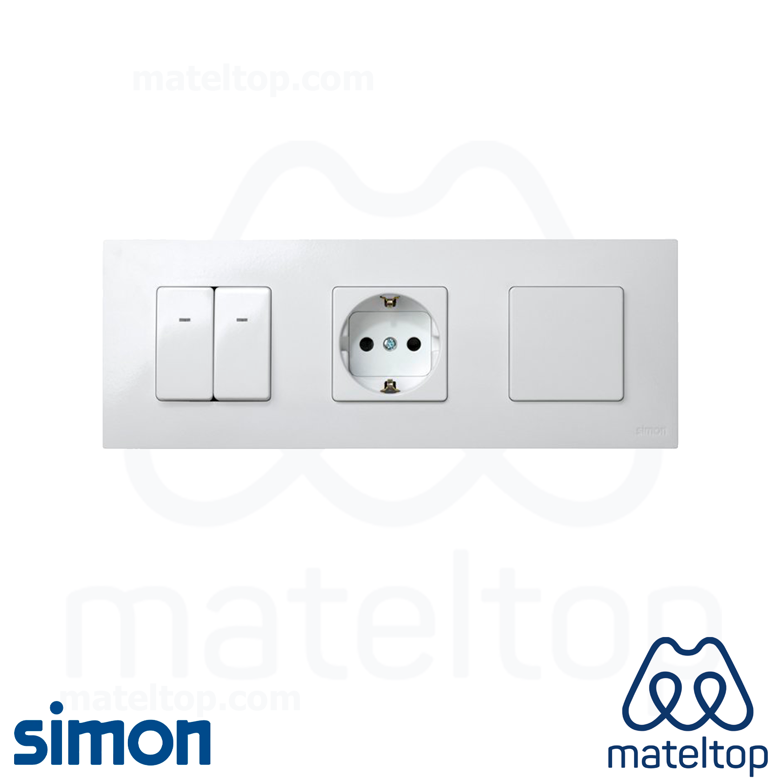 Marco compacto para 3 elementos blanco con bastidor Simon 27 Play. - Imagen 2
