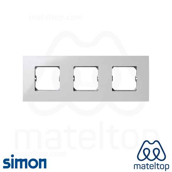 Marco compacto para 3 elementos blanco con bastidor Simon 27 Play.