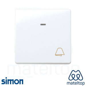 Pulsador con grabado campana 10 A 250V~, luminoso incorporado y sistema de embornamiento rápido blanco Simon 27 Play.