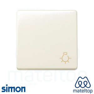 Pulsador con grabado luz 10 A 250V~ y sistema de embornamiento rápido marfil Simon 27 Play.